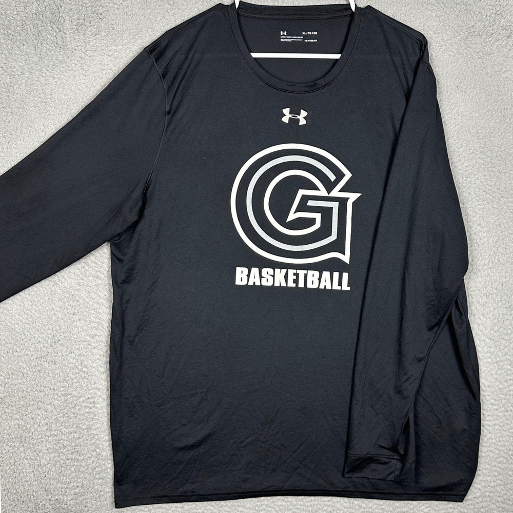 Georgetown Hoyas Under Armour T-Shirt Mens XL HeatGear Black NCAA Long leeve Tee